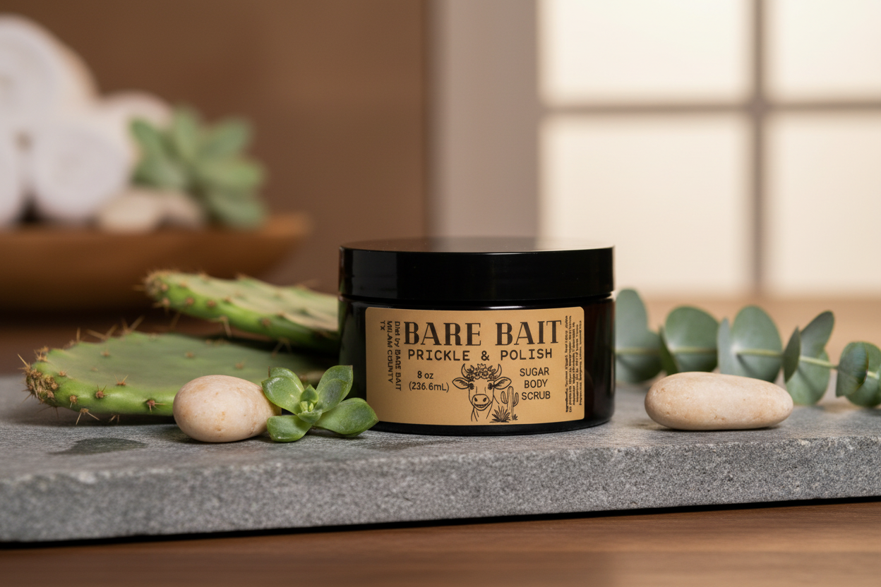 Prickle & Polish Sugar Scrub in spa setting